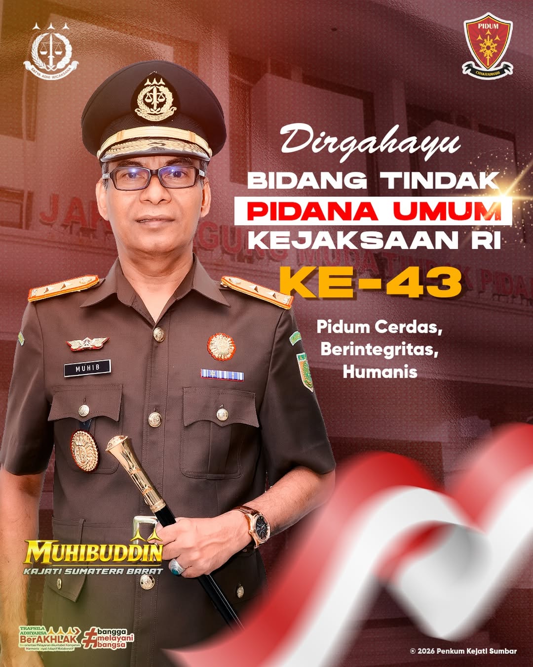 Dirgahayu Bidang Tindak Pidana Umum Kejaksaan RI Ke - 43