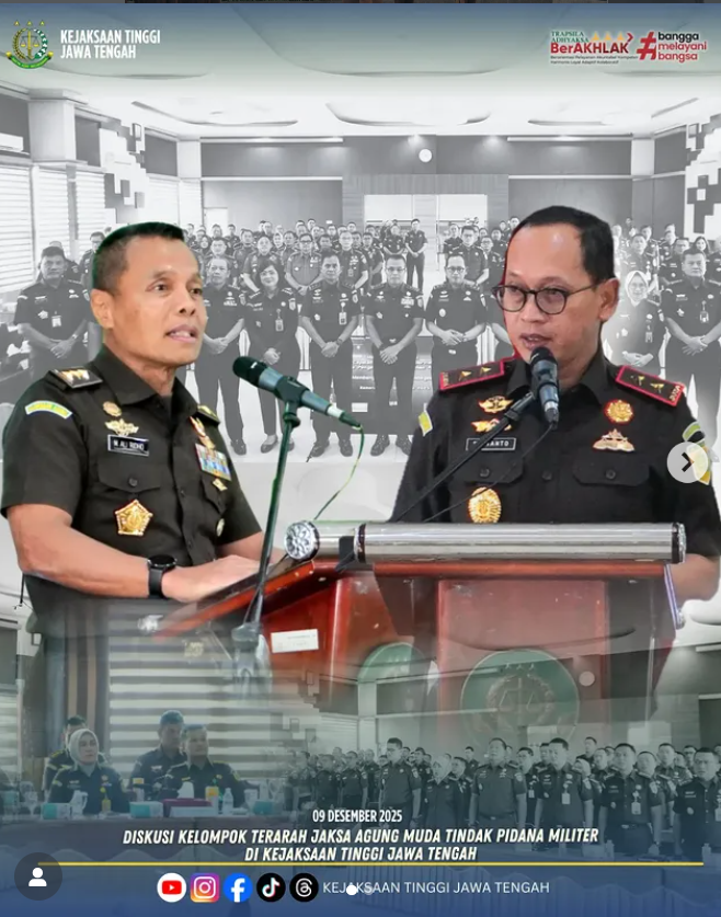 Diskusi Kelompok Terarah Jaksa Agung Muda Tindak Pidana Militer di Kejaksan Tinggi Jawa Tengah