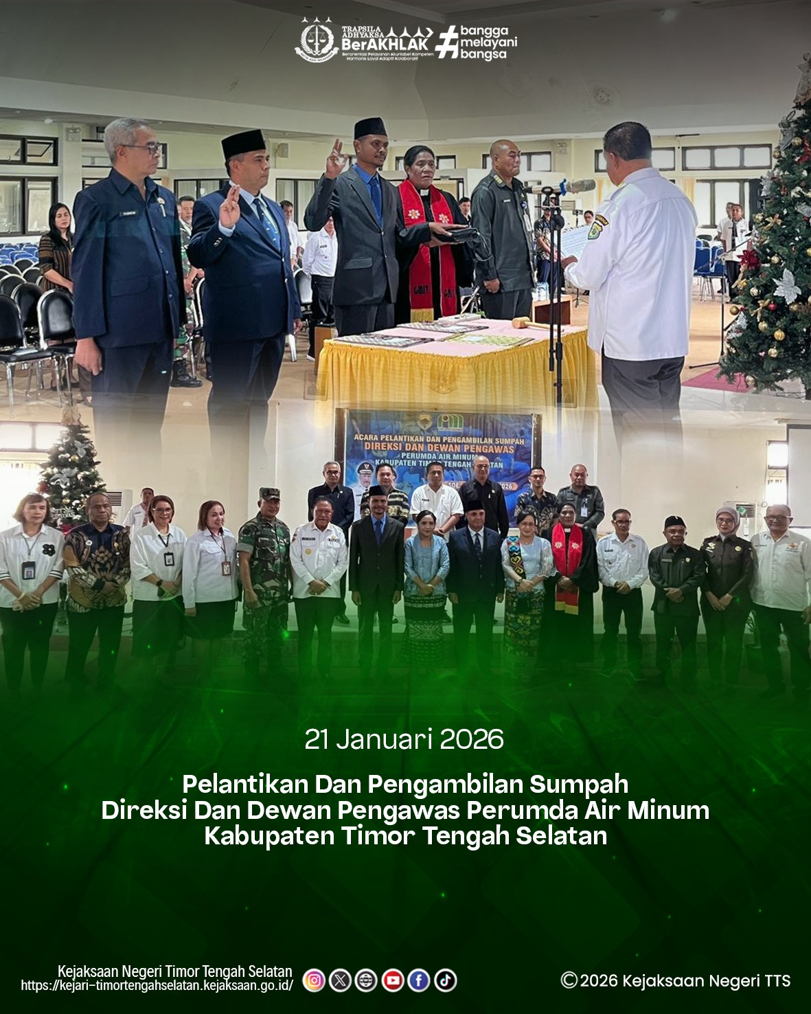 pelantikan Direktur dan Dewan Pengawas Perumda Air Minum Kabupaten Timor Tengah Selatan