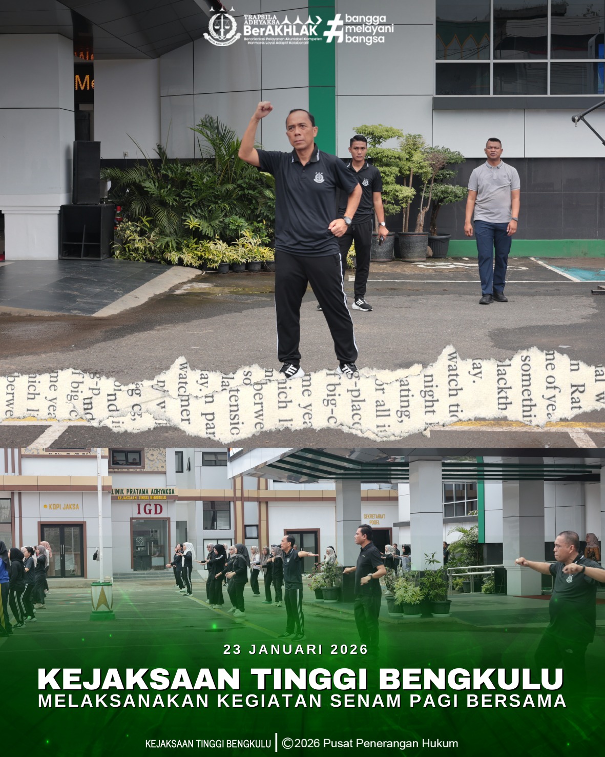 Kejaksaan Tinggi Bengkulu Laksanakan Senam Pagi