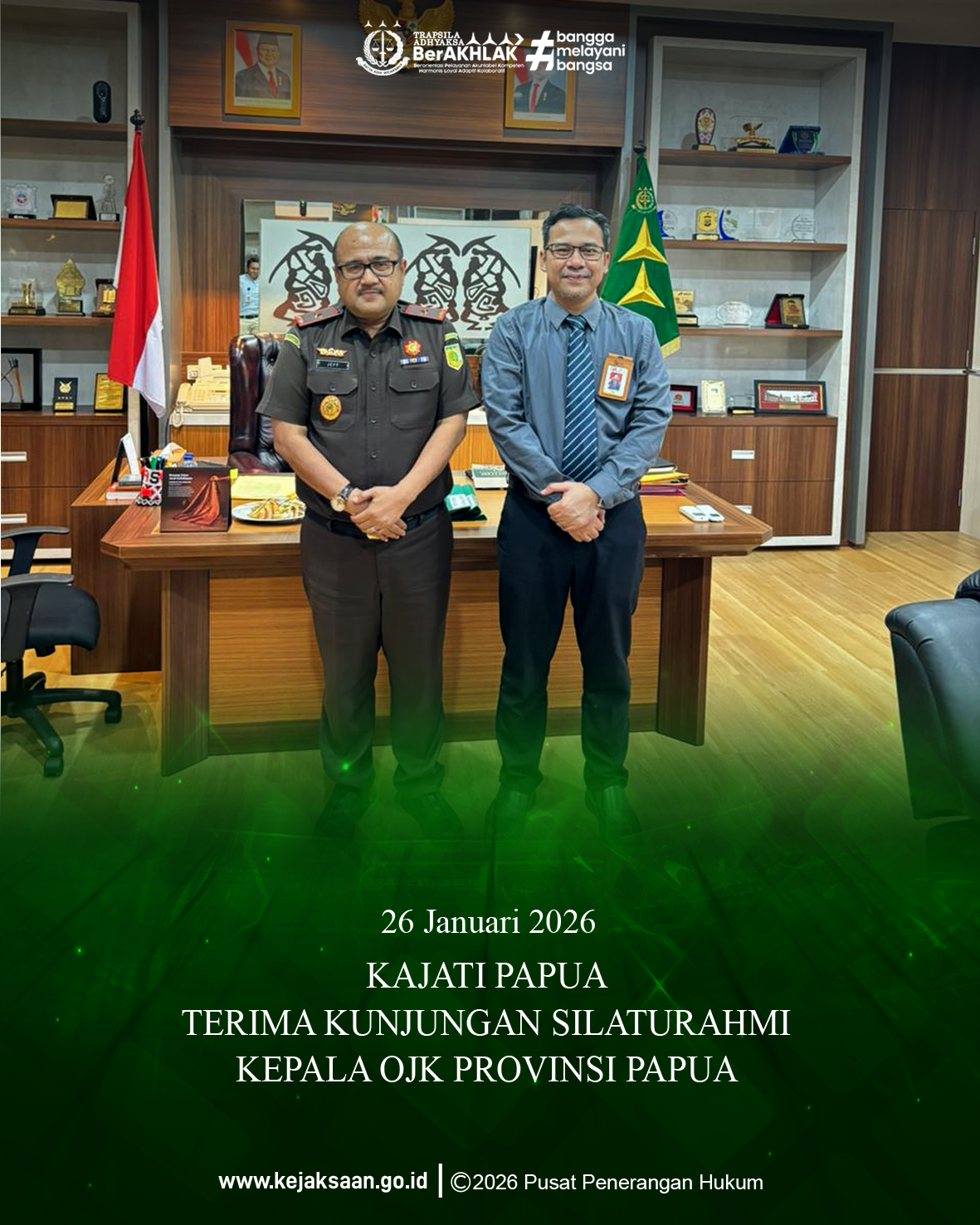 Kajati Papua Terima Kunjungan Silaturahmi Kepala Ojk Provinsi Papua