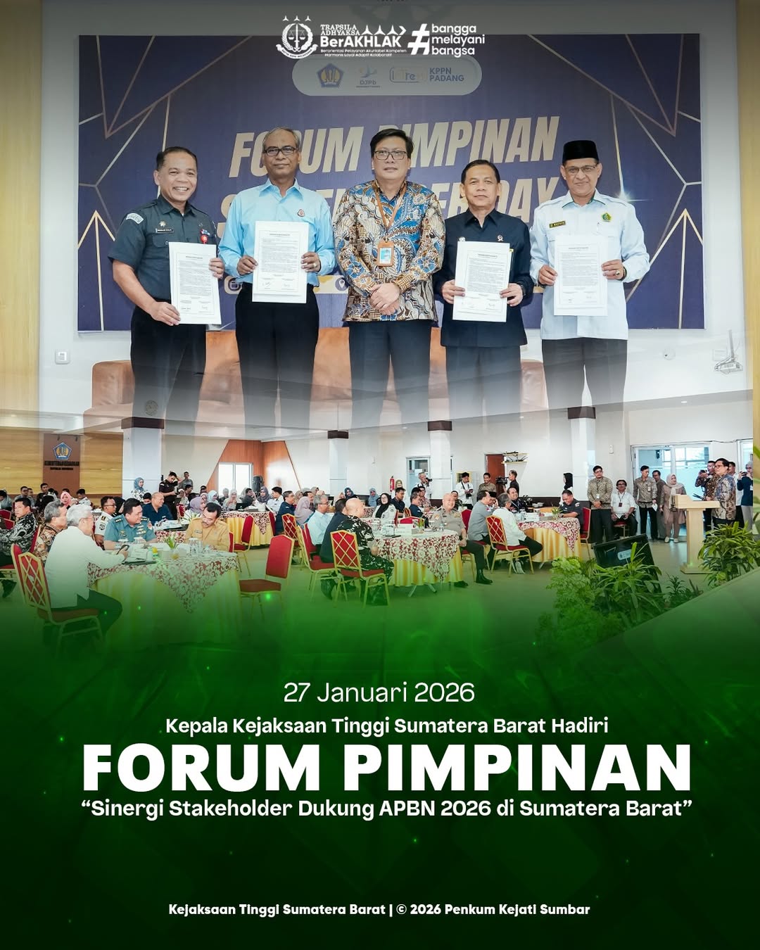 Kepala Kejaksaan Tinggi Sumatera barat Hadiri Forum Pimpinan