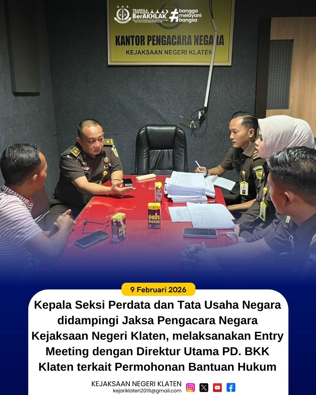 Entry Meeting terkait Permohonan Bantuan Hukum PD BKK Klaten