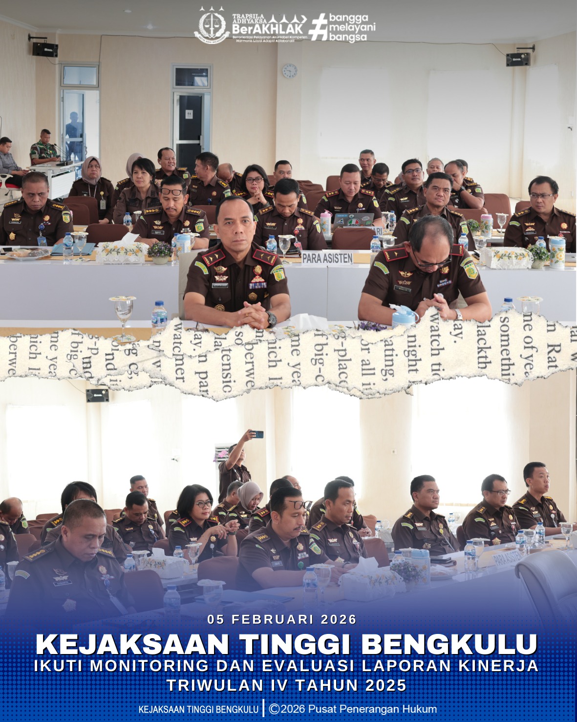 Kejati Bengkulu Ikuti Monitoring dan Evaluasi Laporan Kinerja Triwulan IV Tahun 2025