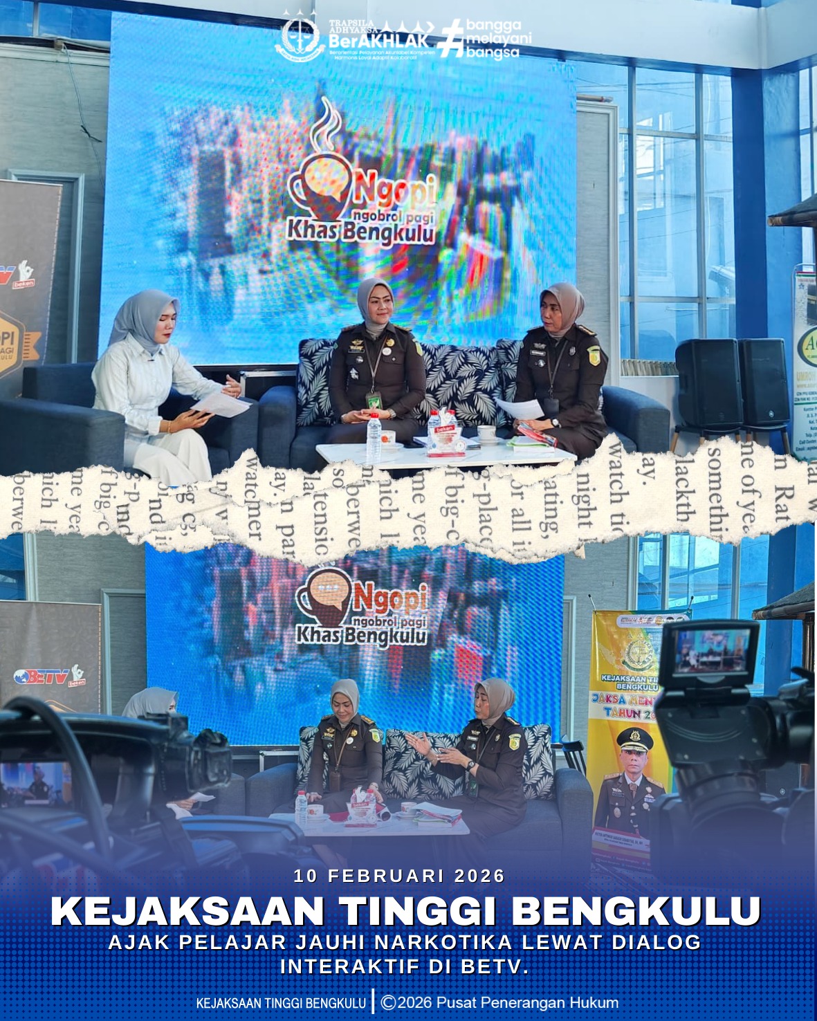 Kejati Bengkulu Ajak Pelajar Jauhi Narkotika Lewat Dialog Interaktif di BETV