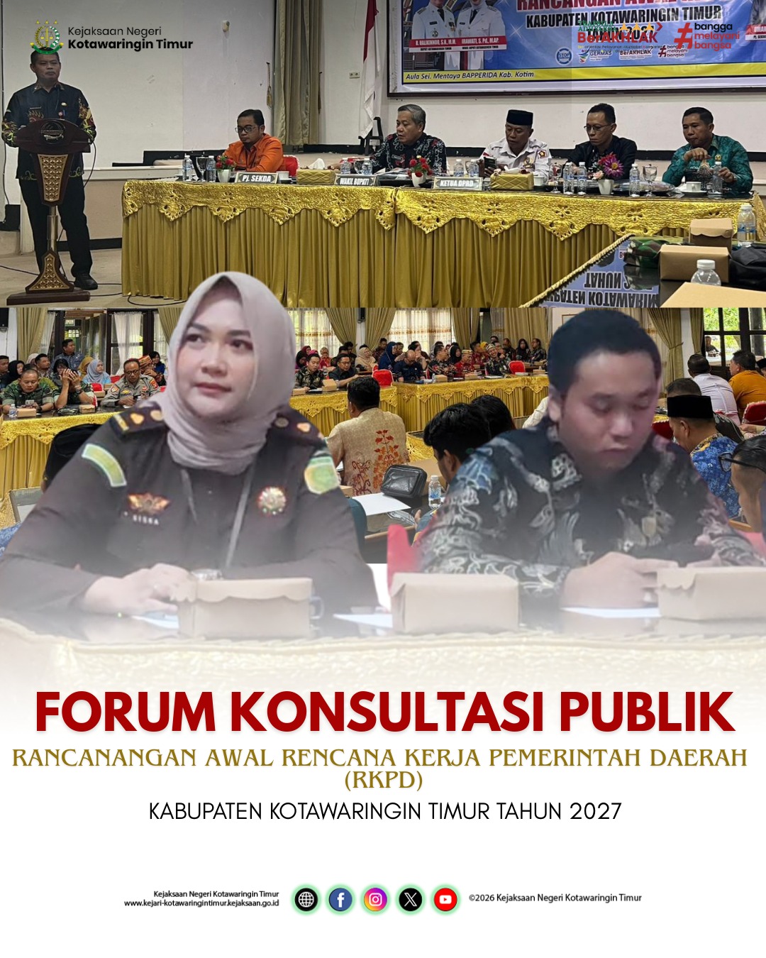 Foru Konsultasi Publik Rancangan Awal Rencana Kerja Pemerintah Daerah RKPD) Kabupaten Kotawaringin Timur Tahun 2027