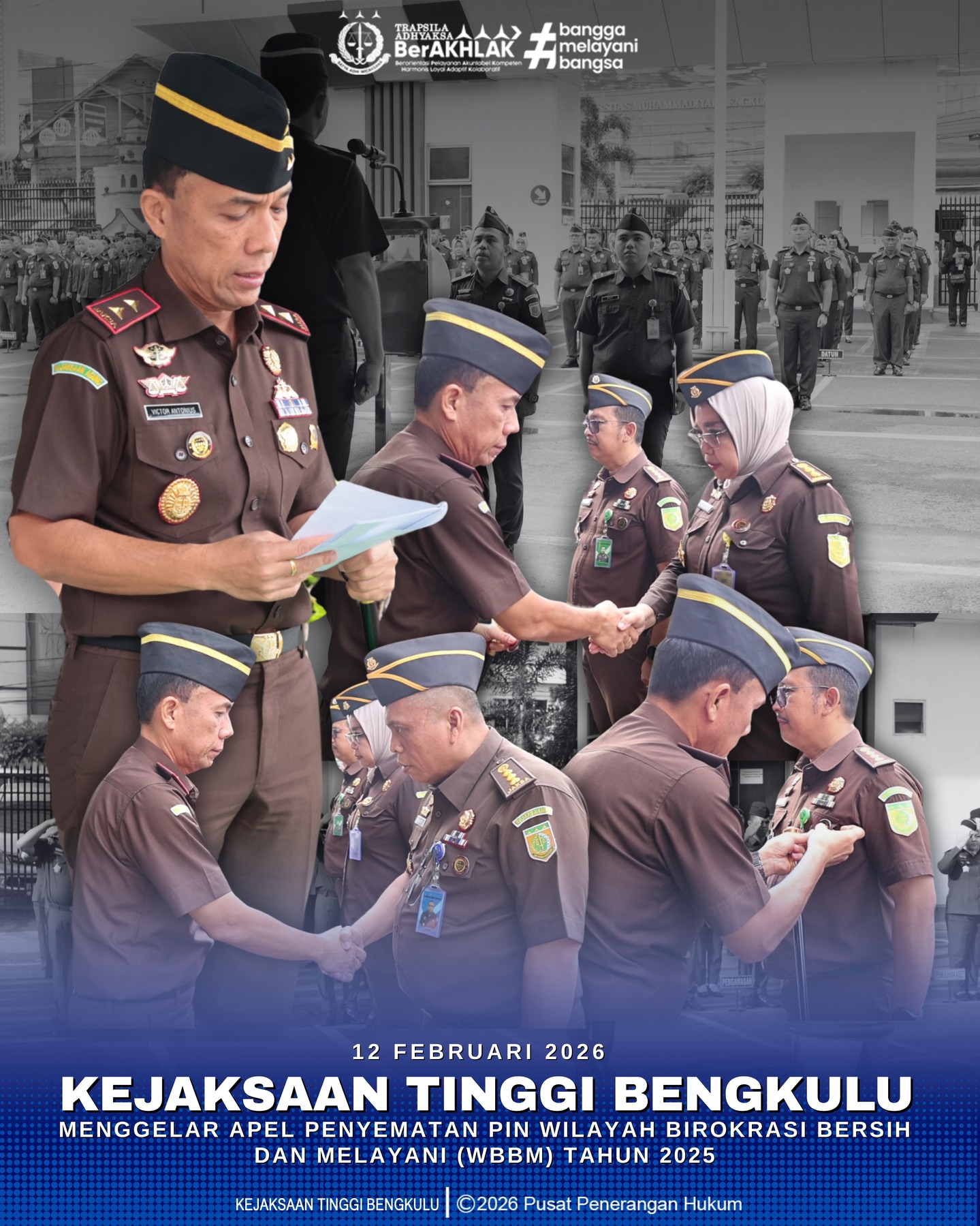 Penyematan Pin WBBM Jadi Tonggak Penguatan Reformasi Birokrasi di Kejati Bengkulu