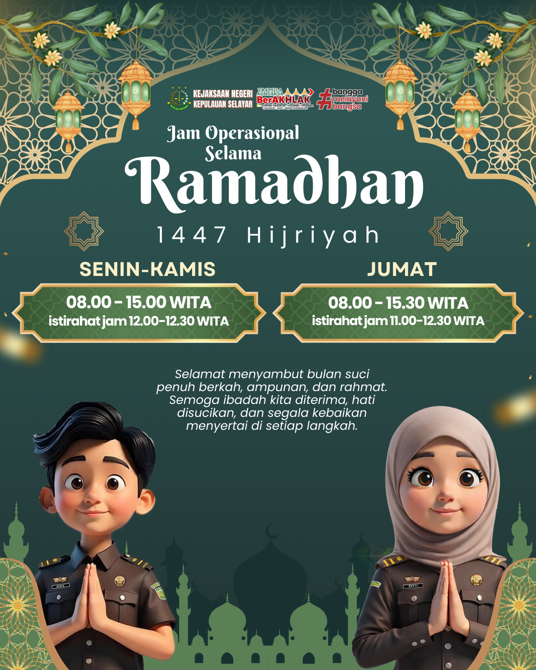 Jam Operasional Kejaksaan Negeri Kepulauan Selayar Selama Ramadan 1447 H