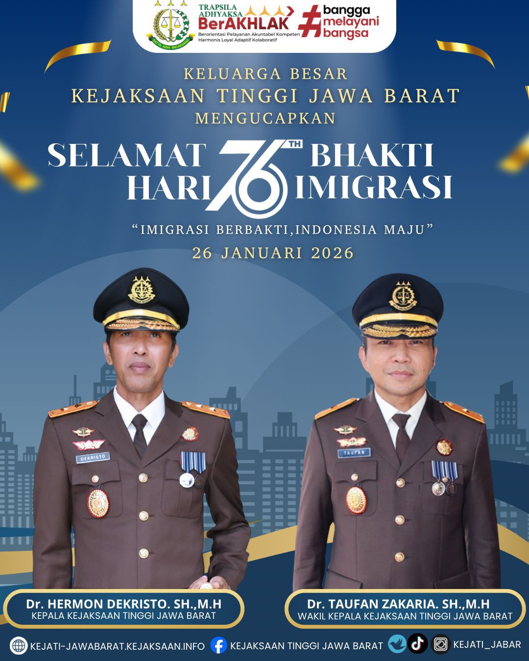 Selamat Hari Bhakti Imigrasi ke 76 Thn 26 Januari 2026