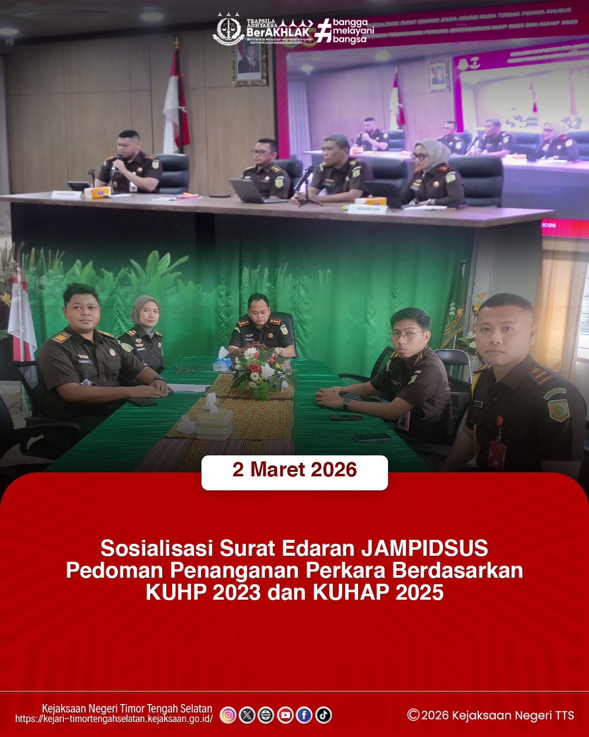 Sosialisasi Surat Edaran Jampidsus Terkait Pedoman Penanganan Perkara Berdasarkan KUHP 2023 dan KUHAP 2025