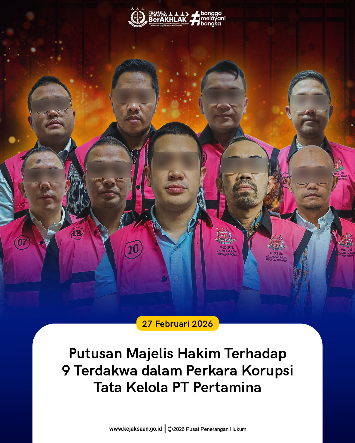 Putusan Majelis Hakim Terhadap 9 Terdakwa dalam Perkara Korupsi Tata Kelola PT Pertamina