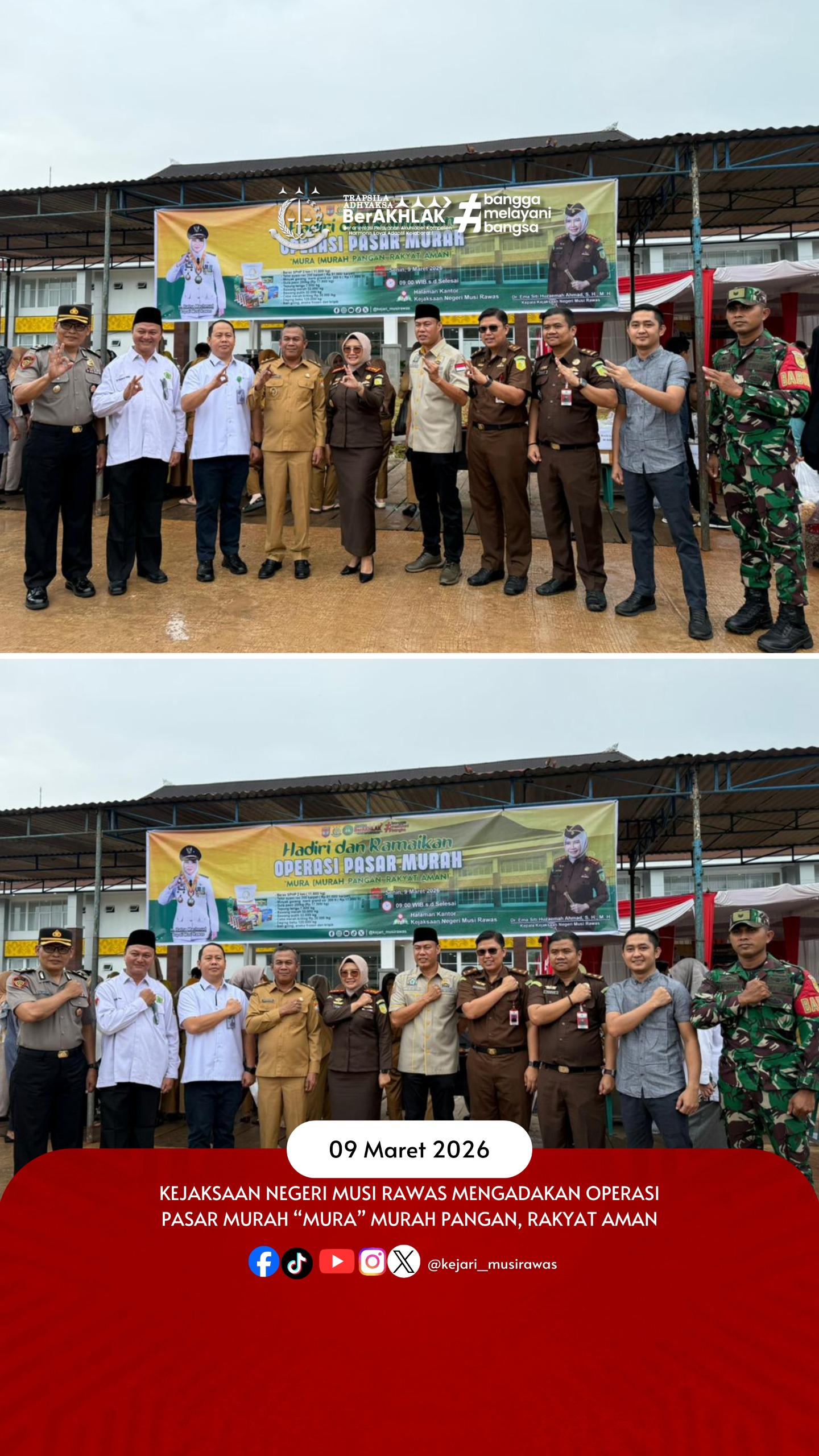 Kajari Musi Rawas Dr Ema Siti Huzaemah Ahmad Buka Operasi Pasar Murah Bantu Ringankan Beban Masyarakat dan Menjaga Stabilitas Harga Kebutuhan Pokok Selama Bulan Suci Ramadhan