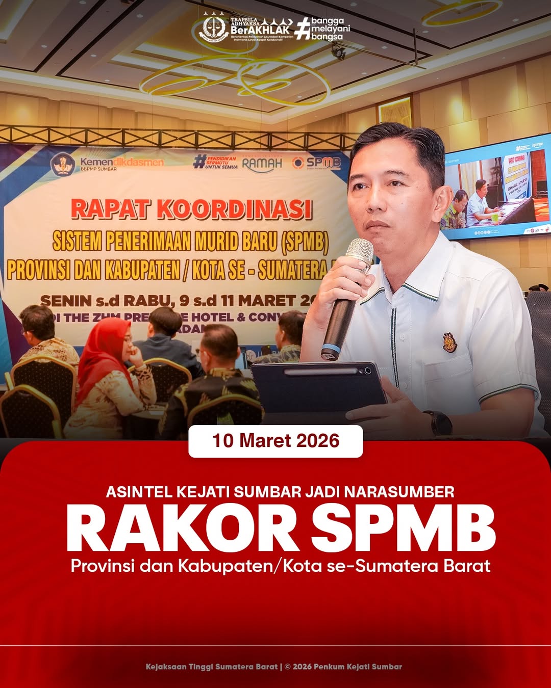 Asintel Kejati Sumbar menjadi Narasumber Rakor SPMB
