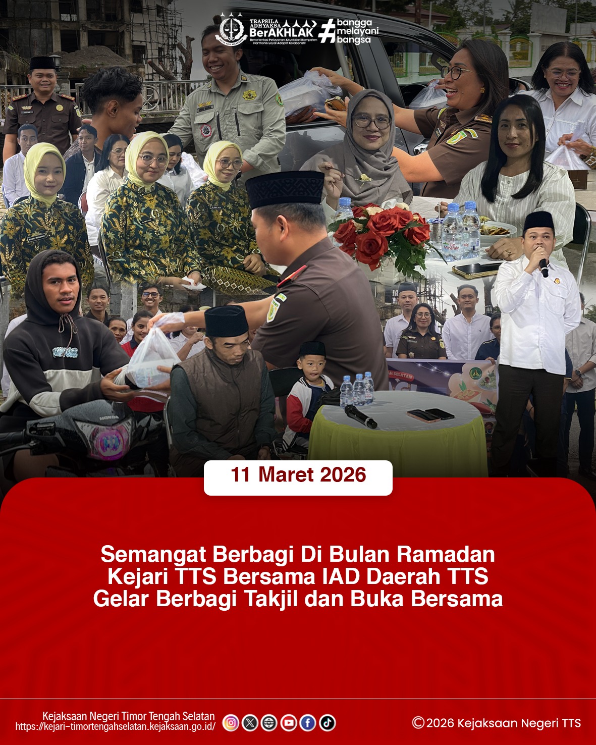 kegiatan berbagi takjil kepada masyarakat sebagai bentuk kepedulian dan kebersamaan di bulan suci Ramadhan 1447 H