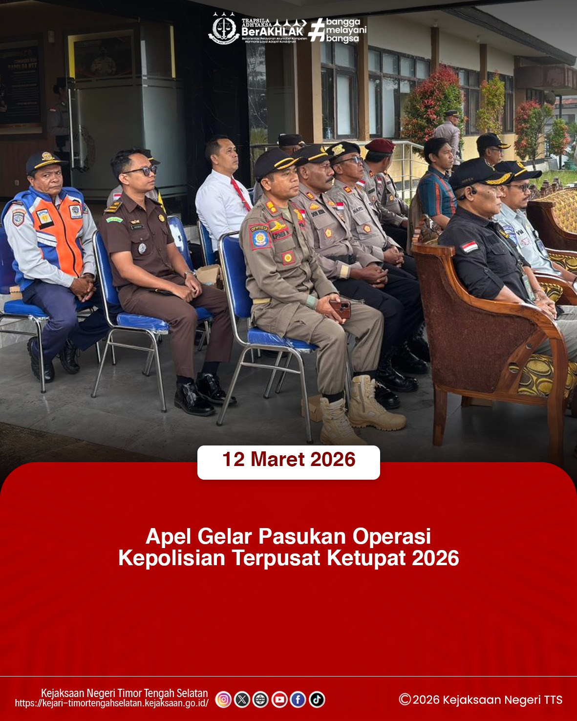 Apel Gelar Pasukan Operasi Kepolisian Terpusat Ketupat 2026