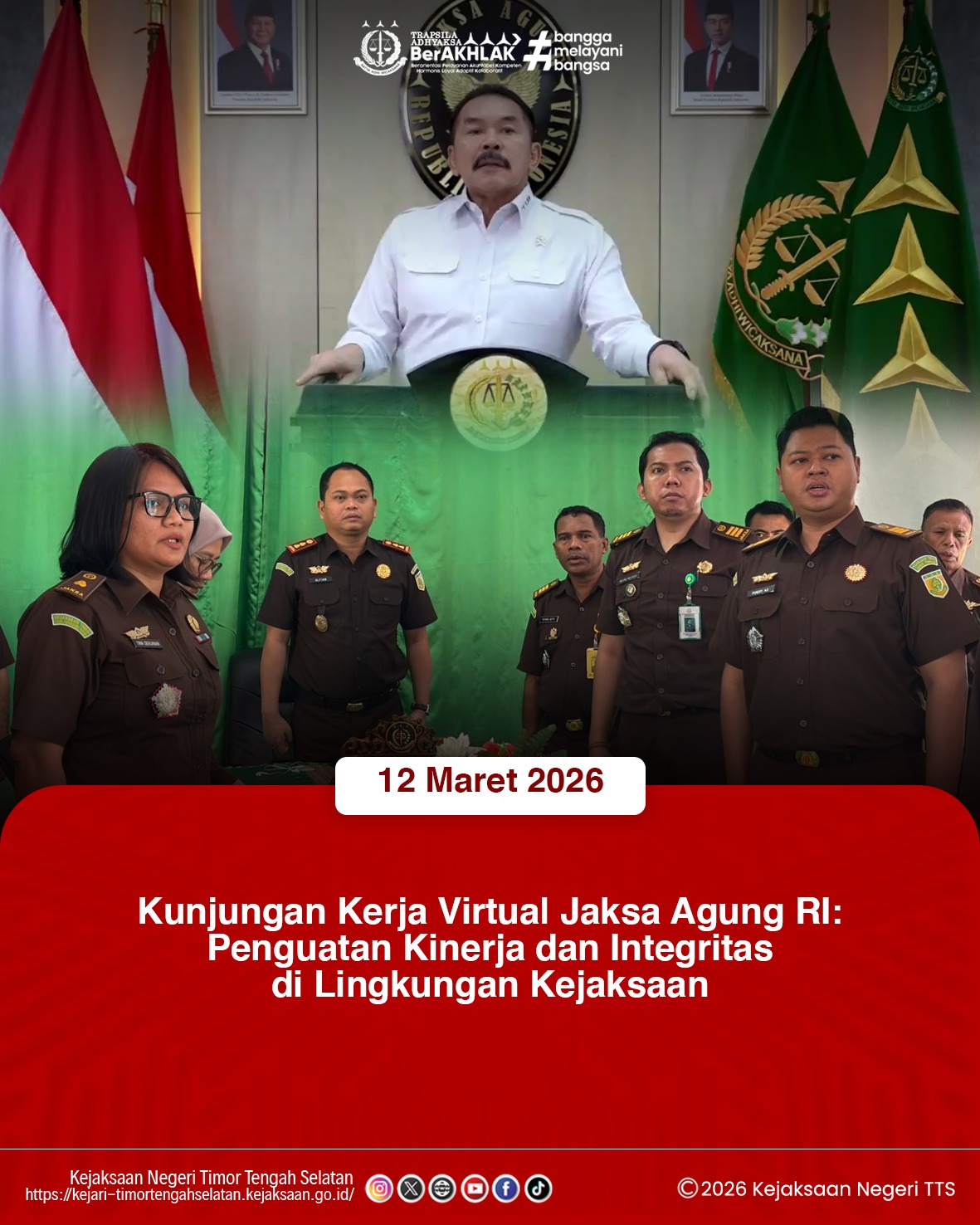 Kunjungan Kerja Virtual Jaksa Agung Republik Indonesia RI)