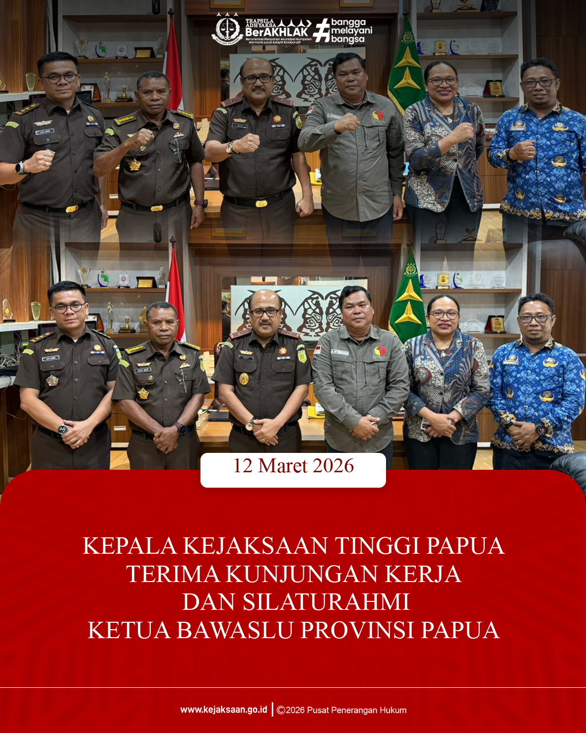 Kepala Kejaksaan Tinggi Papua Terima Kunjungan Kerja Dan Silaturahmi Ketua Bawaslu Provinsi Papua