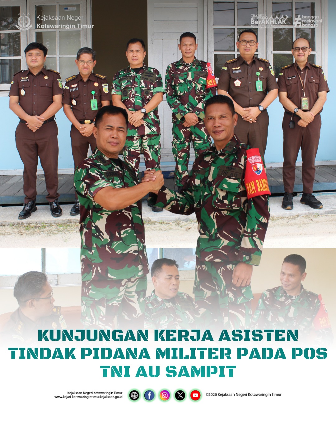 Kunjungan Kerja Asisten Tindak Pidana Militer di Pos TNI AU Sampit