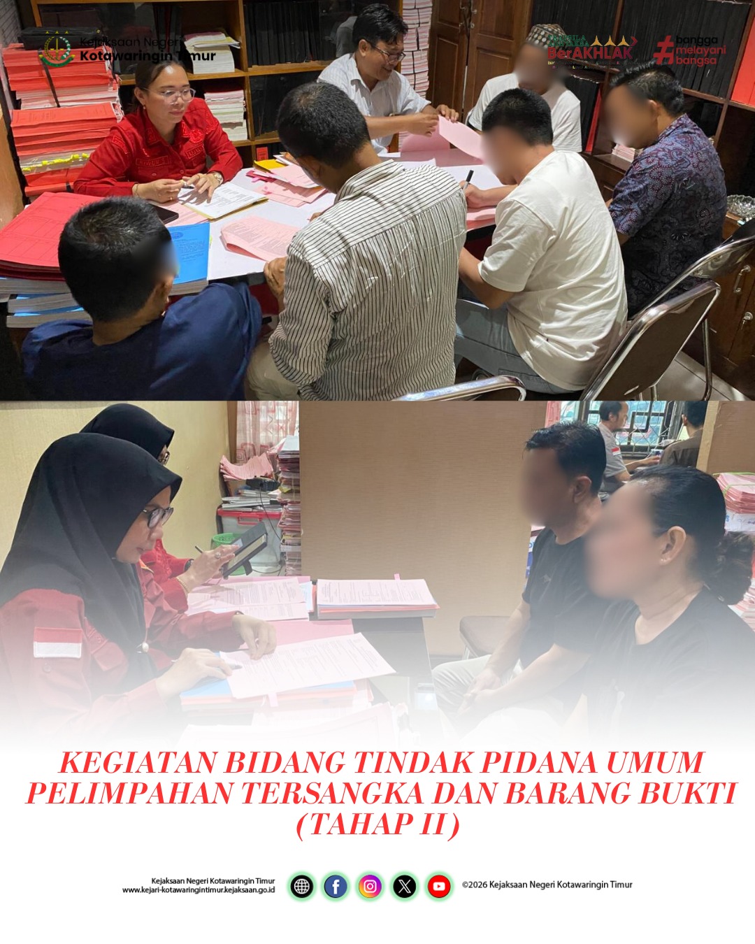 pelimpahan perkara dan barang bukti Tahap Il) dari penyidik Badan Narkotika Nasional Provinsi BNNP) Kalimantan Tengah terkait perkara Narkotika dengan tersangka berinisial RR H D NU dan AS