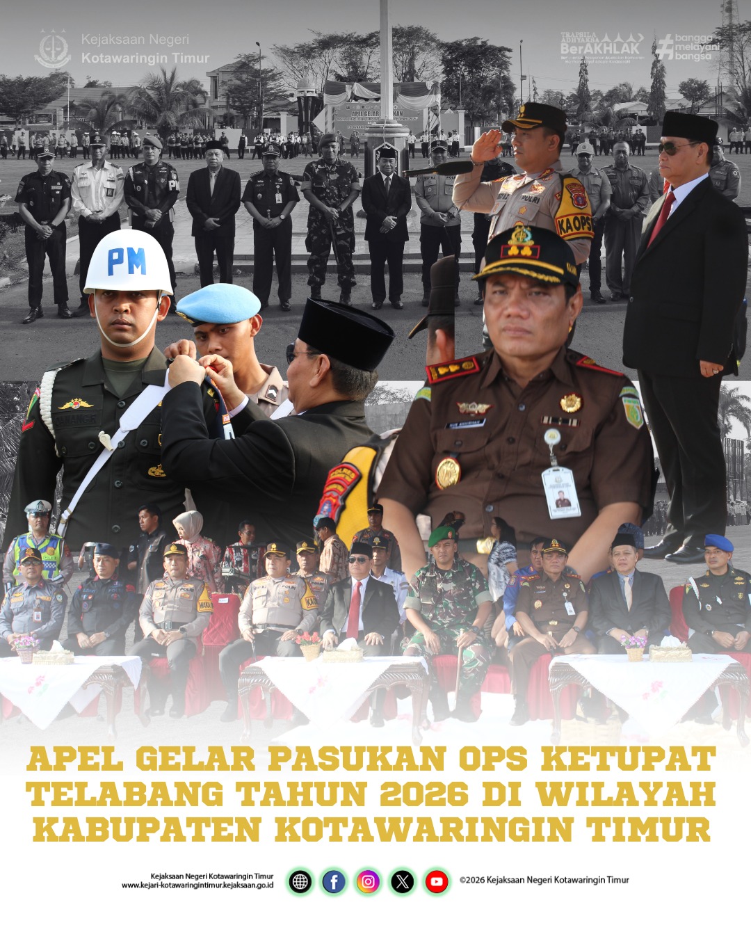 Pelaksanaan Apel Gelar Pasukan Ops Ketupat Telabang 2026 Dalam Rangka Pelayanan Pengamanan Idul Fitri 1447 H di Wilayah Hukum Polres Kotim