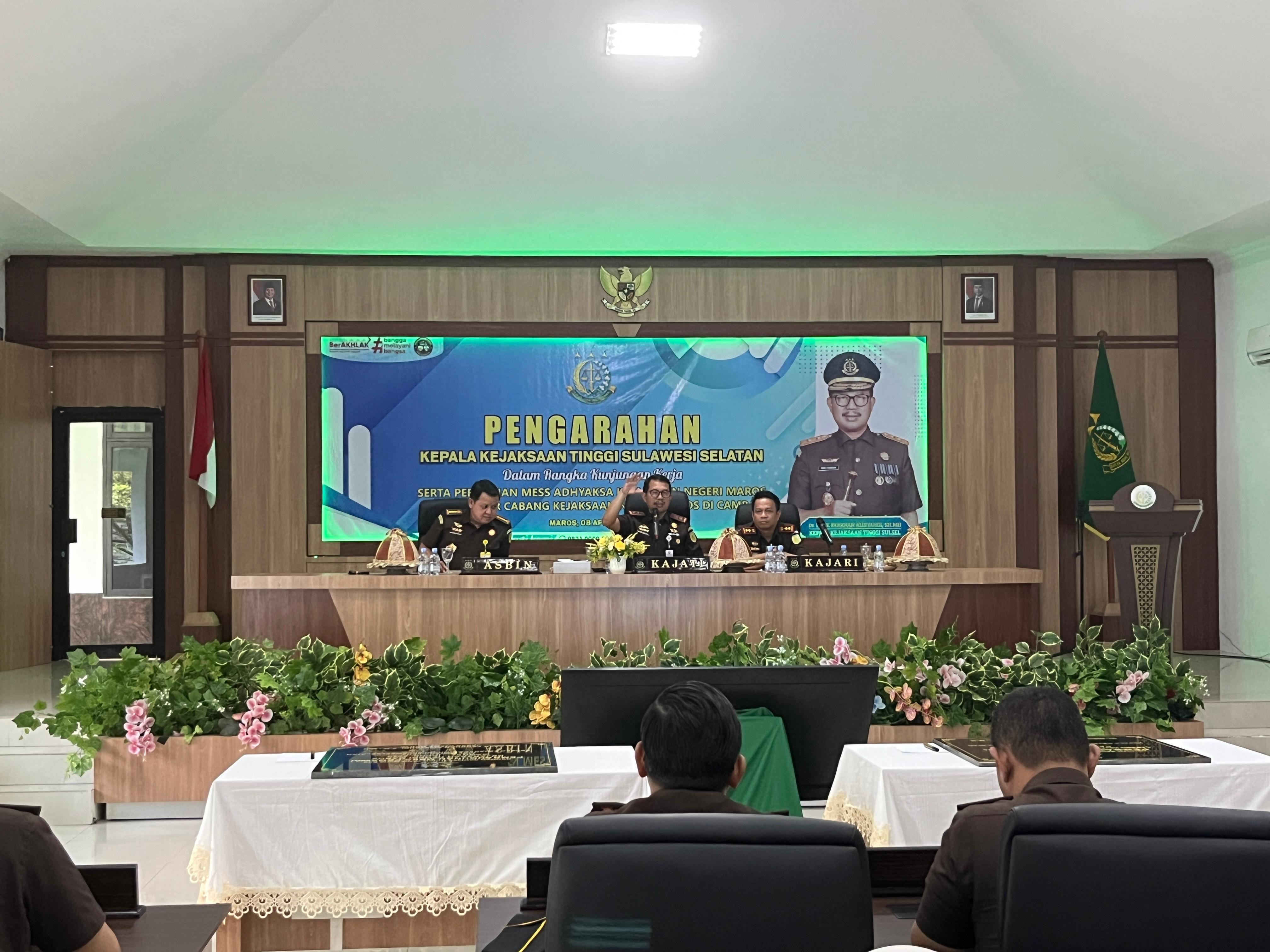 Wujudkan Zero Indekos Kajati Sulsel Resmikan Mess Adhyaksa Kejari Maros dan Kantor Cabjari Camba