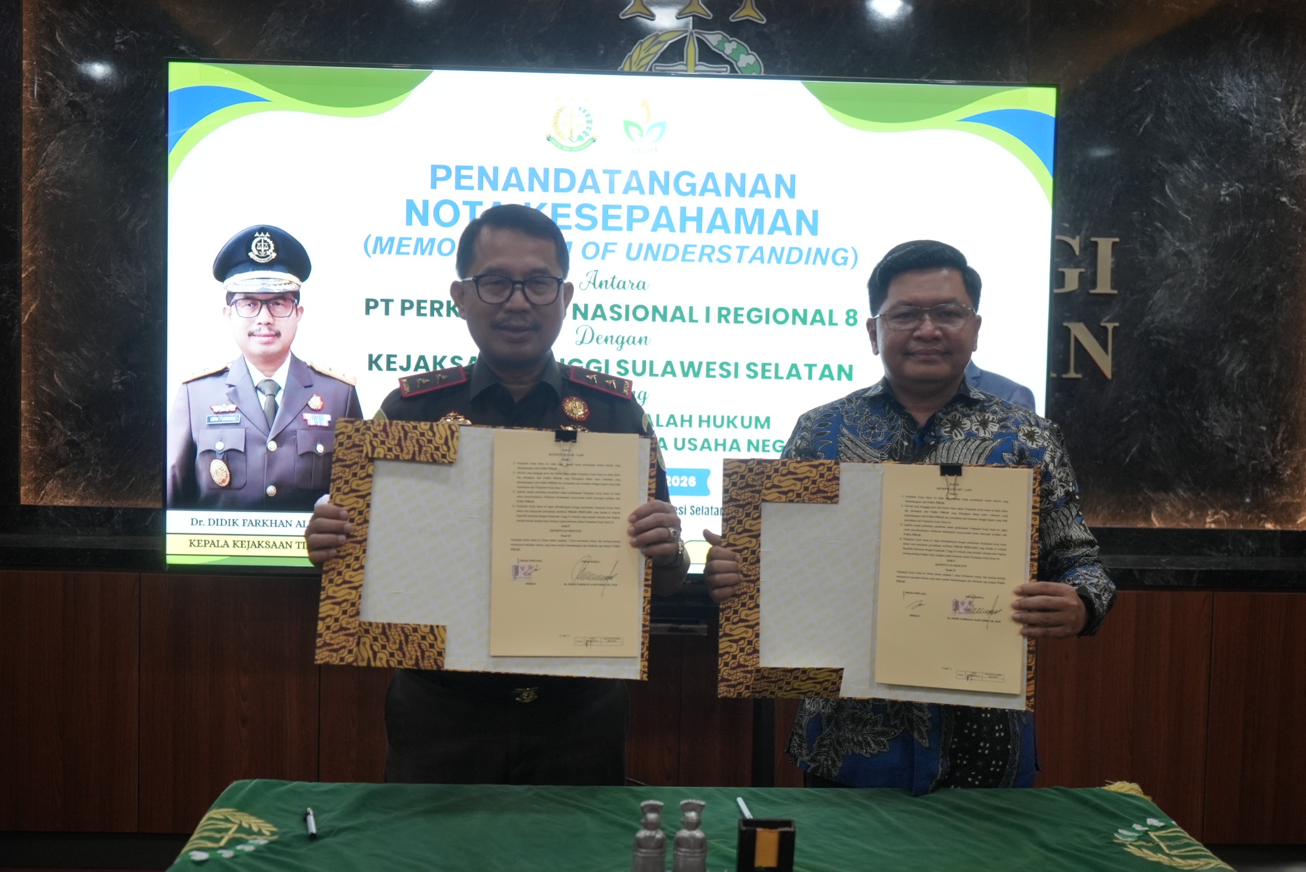 Amankan Aset Negara Kejati Sulsel dan PTPN I Regional 8 Teken MoU Penanganan Masalah Hukum Datun