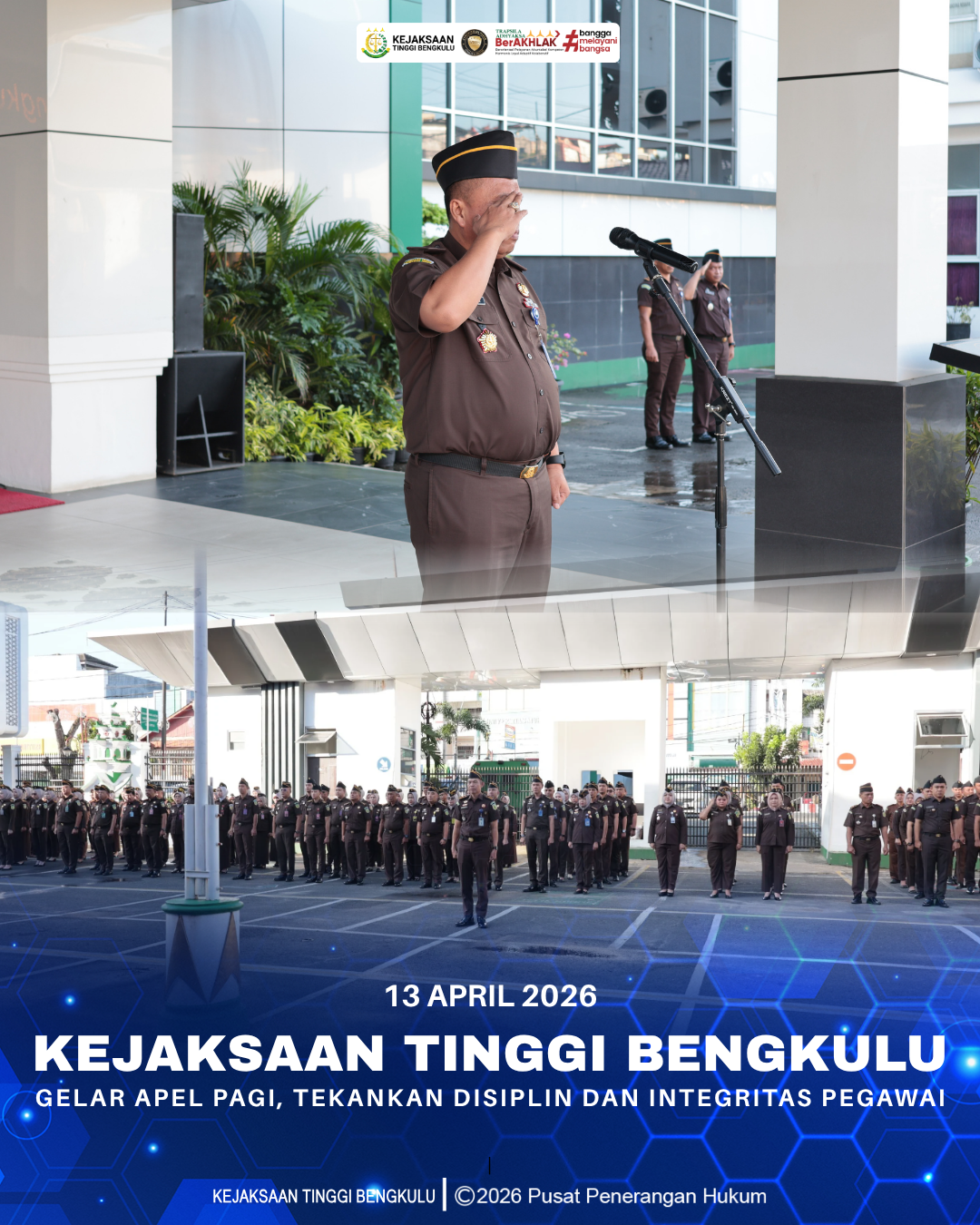 Kejaksaan Tinggi Bengkulu Gelar Apel Pagi Tekankan Disiplin dan Integritas Pegawai