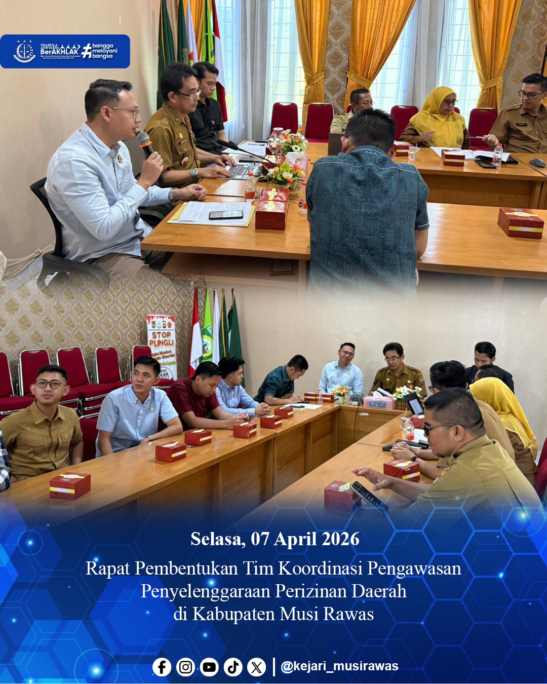 Rapat Pembentukan Tim Koordinasi Pengawasan Penyelenggaraan Perizinan Daerah di Kabupaten Musi Rawas