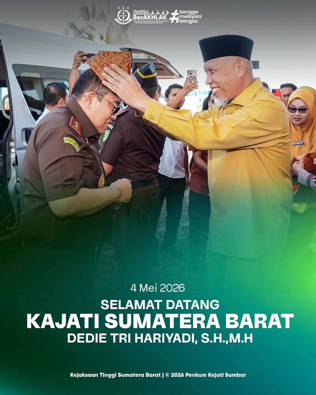 Selamat Datang Kajati Sumatera Barat Dedie Tri Hariyadi SH MH