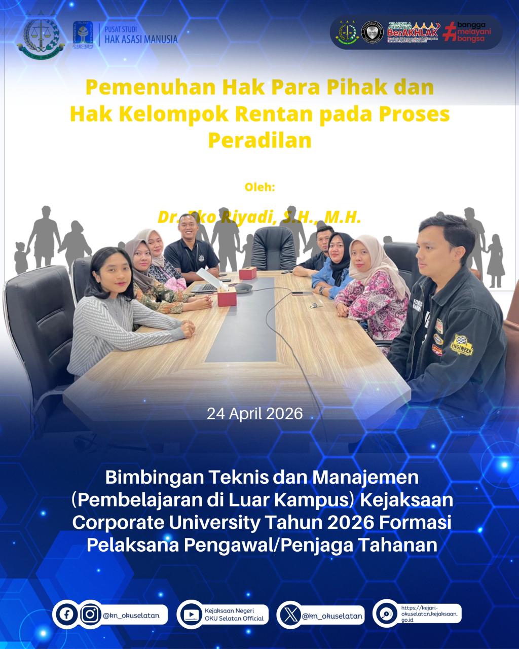 Kejari OKU Selatan Tingkatkan Kompetensi Pengawal Tahanan melalui Bimtek Kejaksaan Corporate University