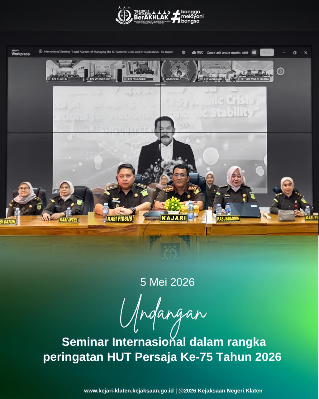 Seminar Internasional dalam rangka HUT PERSAJA ke-75 Tahun 2026