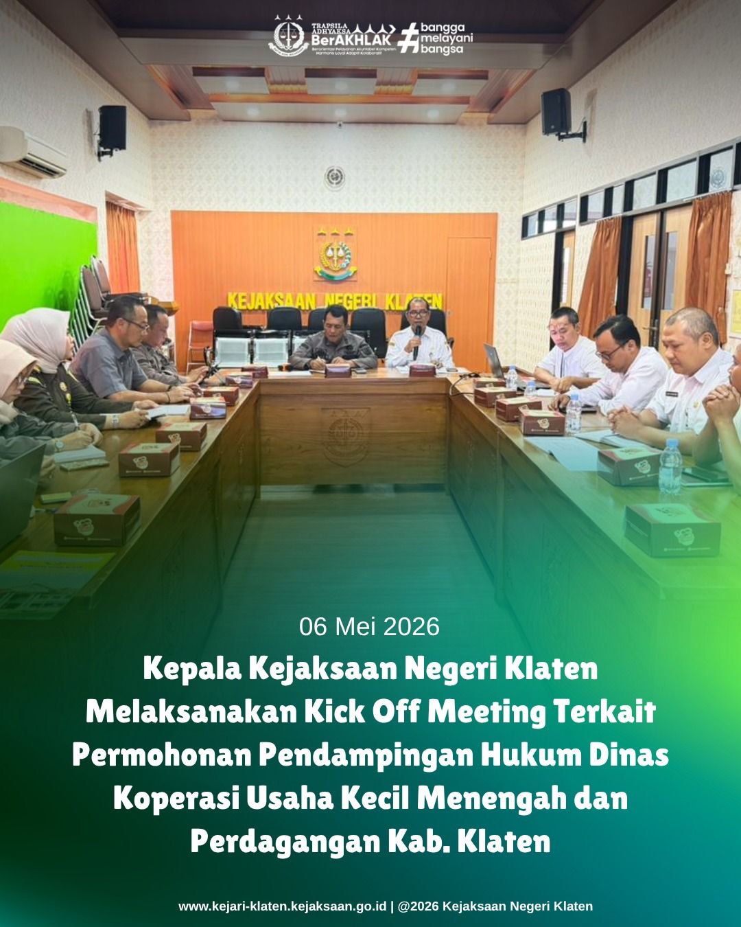 Kick Off Meeting terkait Permohonan Pendampingan Hukum dari Dinas Koperasi Usaha Kecil Menengah dan Perdagangan Kabupaten Klaten