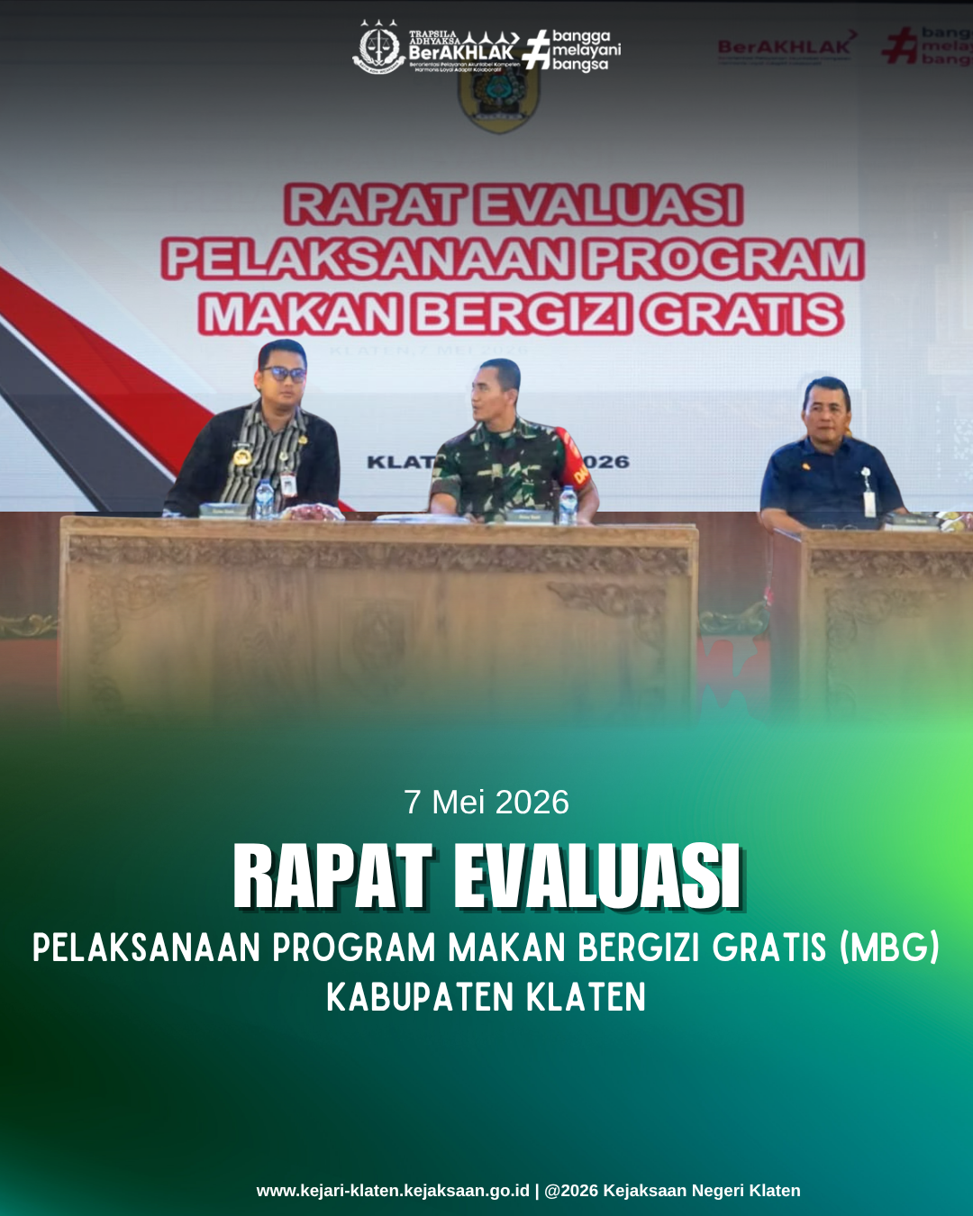 Rapat Evaluasi Pelaksanaan Program Makan Bergizi Gratis MBG) di Kabupaten Klaten