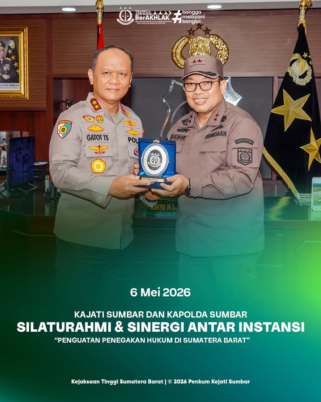 Silaturahmi Kejati Sumbar ke Kapolda Sumbar