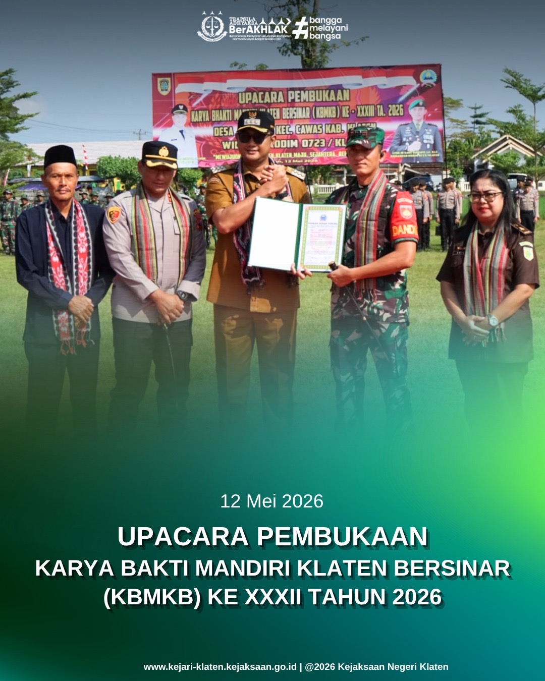 Upacara Pembukaan Kegiatan Karya Bhakti Mandiri Klaten Bersinar KBMKB) Ke-XXXIII Desa Pakisan Kecamatan Cawas Kabupaten Klaten Tahun 2026