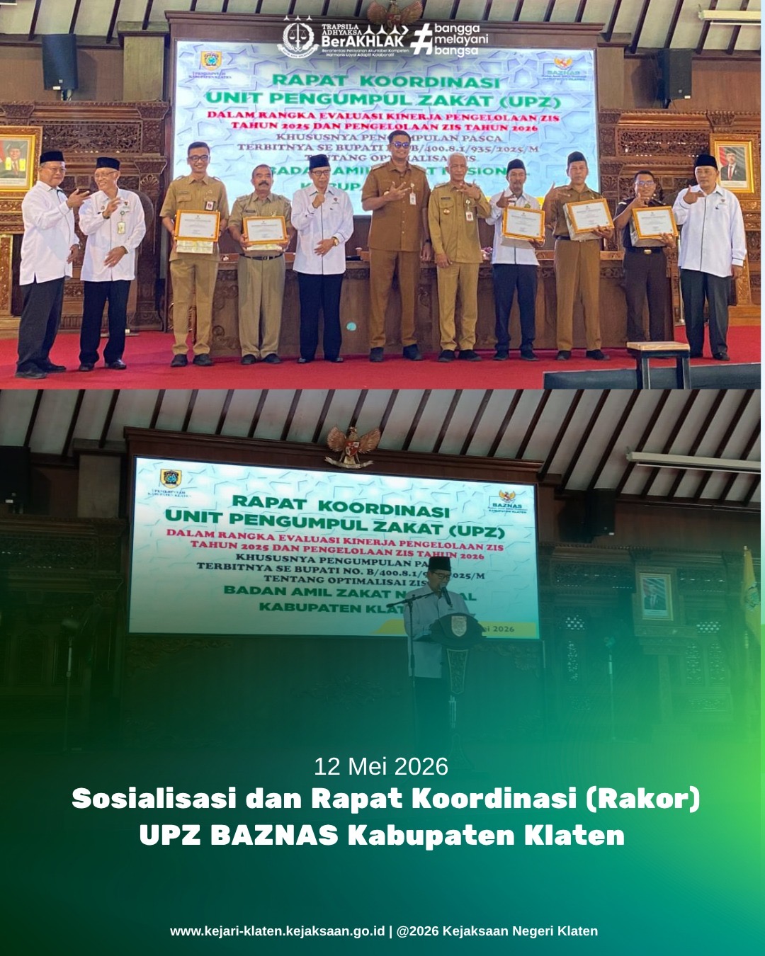 Sosialisasi   dan   Rapat   Koordinasi Rakor) UPZ BAZNAS Kabupaten Klaten dalam rangka Evaluasi Kinerja Tahun 2025 dan Optimalisasi Pengumpulan Zakat Infaq dan Sedekah ZIS)
