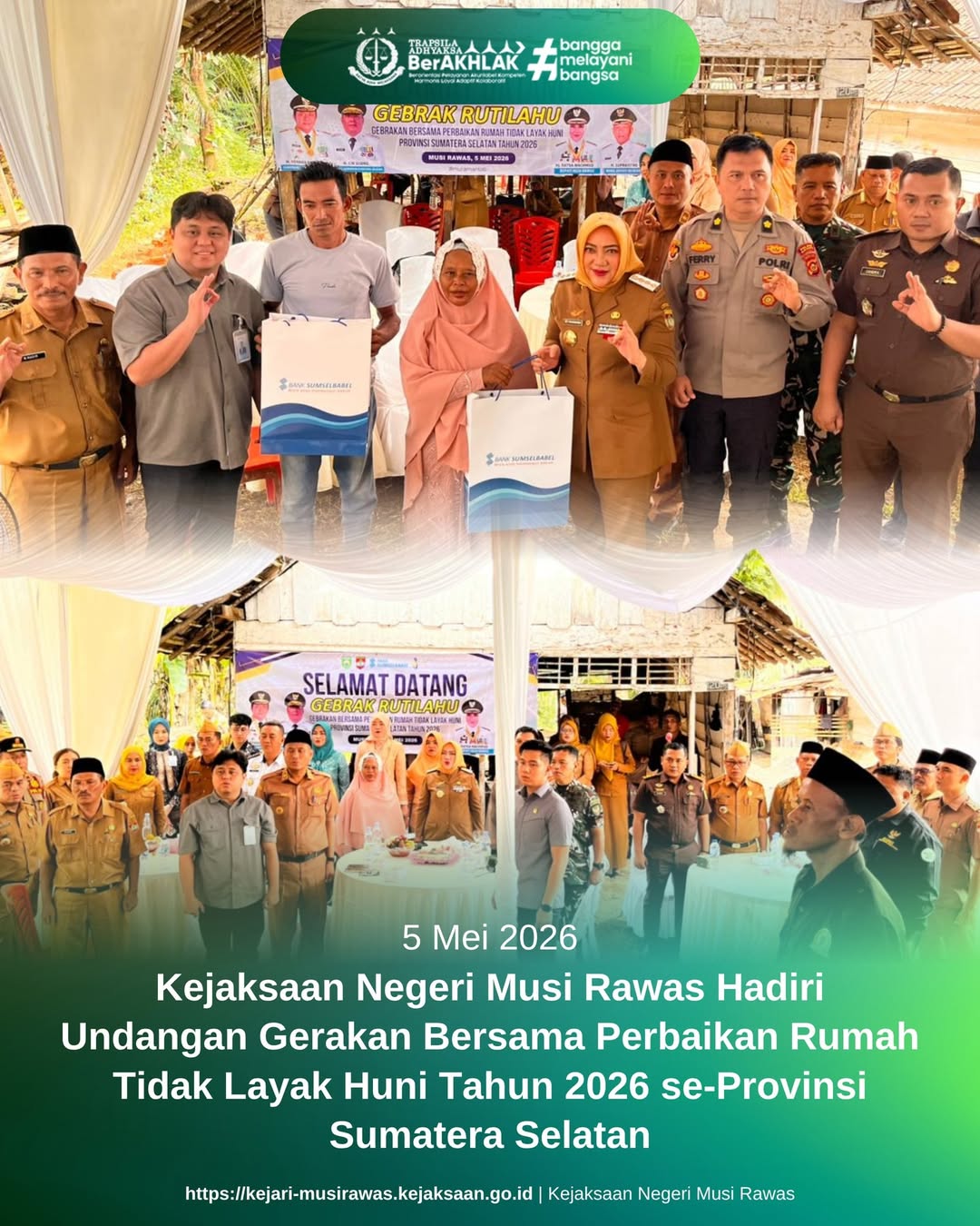 Kejaksaan Negeri Musi Rawas Berpartisipasi dalam Implementasi Program Nasional Peningkatan Kualitas Hunian Masyarakat