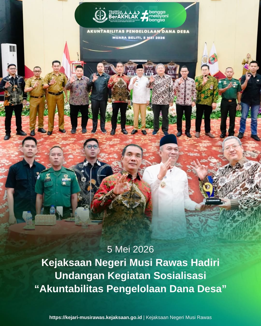 Kasi Intelijen Kejari Musi Rawas Hadiri Sosialisasi BPK RI Terkait Akuntabilitas Pengelolaan Dana Desa