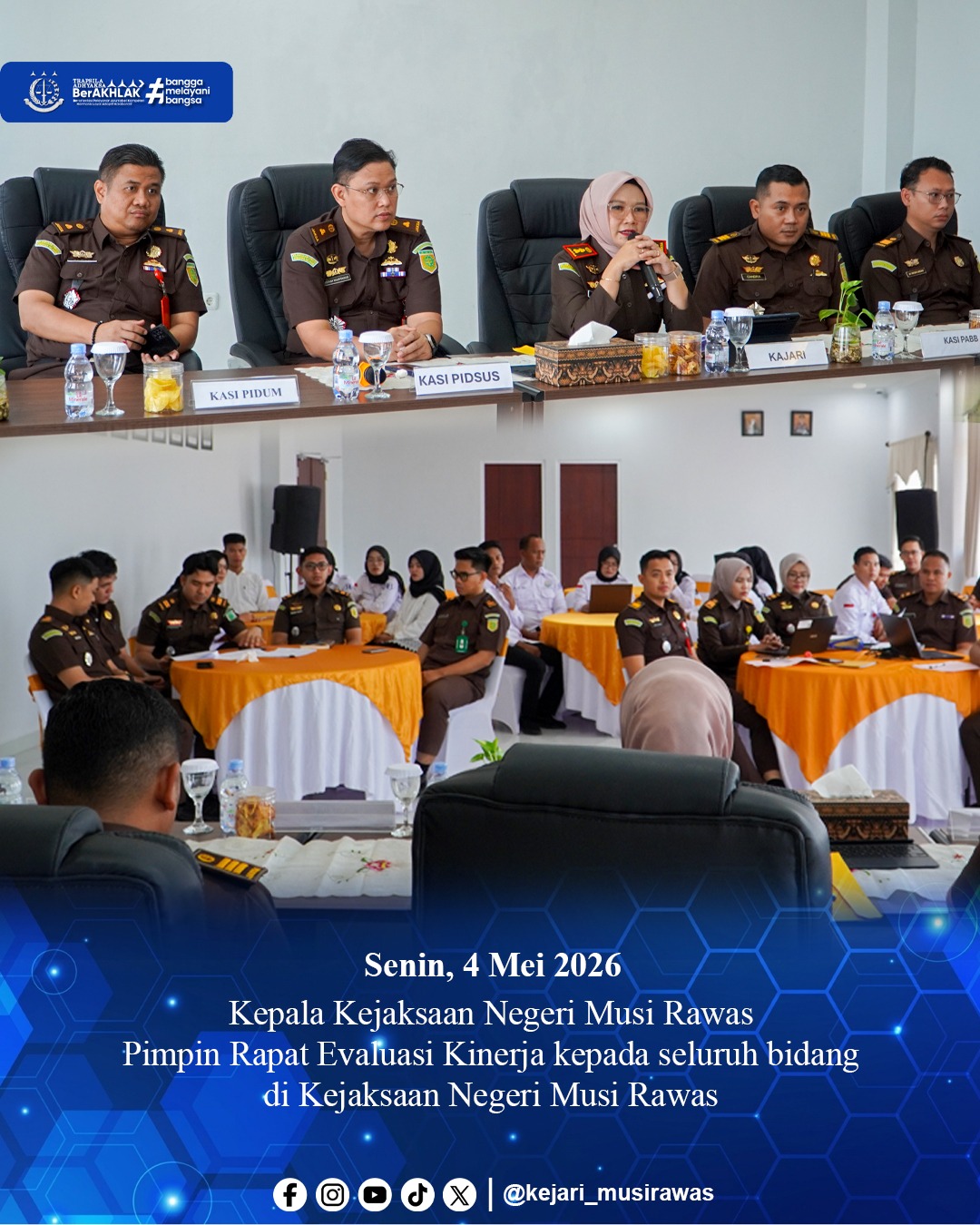 Pimpin Rapat Evaluasi Kinerja Kajari Musi Rawas Tekankan Optimalisasi Capaian di Seluruh Bidang