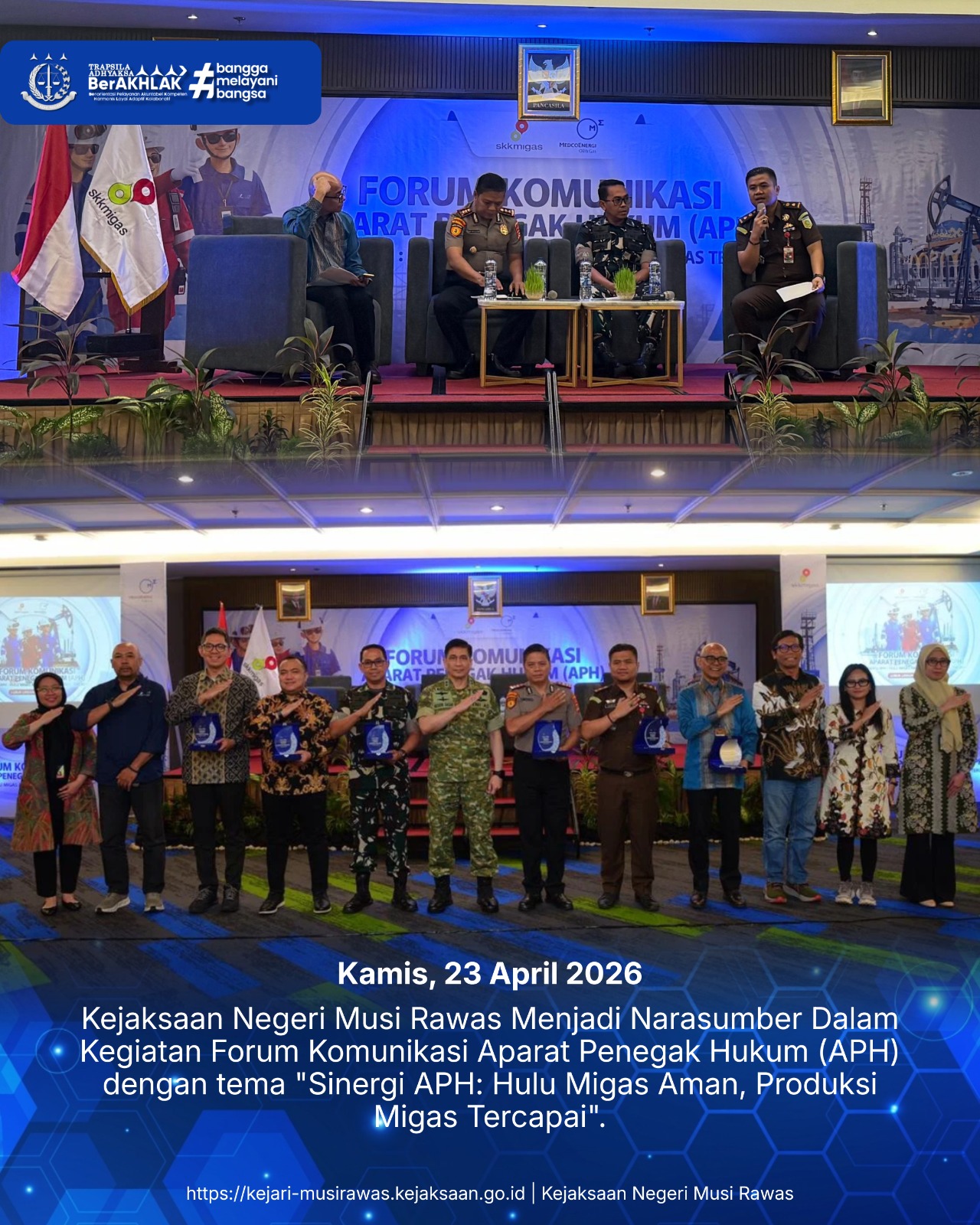 Sinergi Hulu Migas Kasi Pidum Kejari Musi Rawas Jadi Narasumber di Forum Komunikasi APH