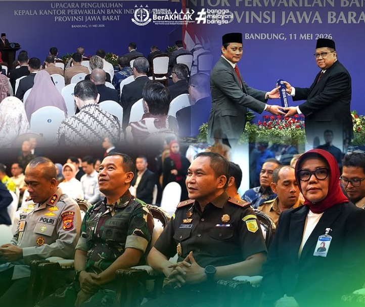 Perkuat Sinergi Antar Lembaga Wakajati Jabar Hadiri Upacara Pengukuhan Kepala Perwakilan Bank Indonesia Provinsi Jawa Barat
