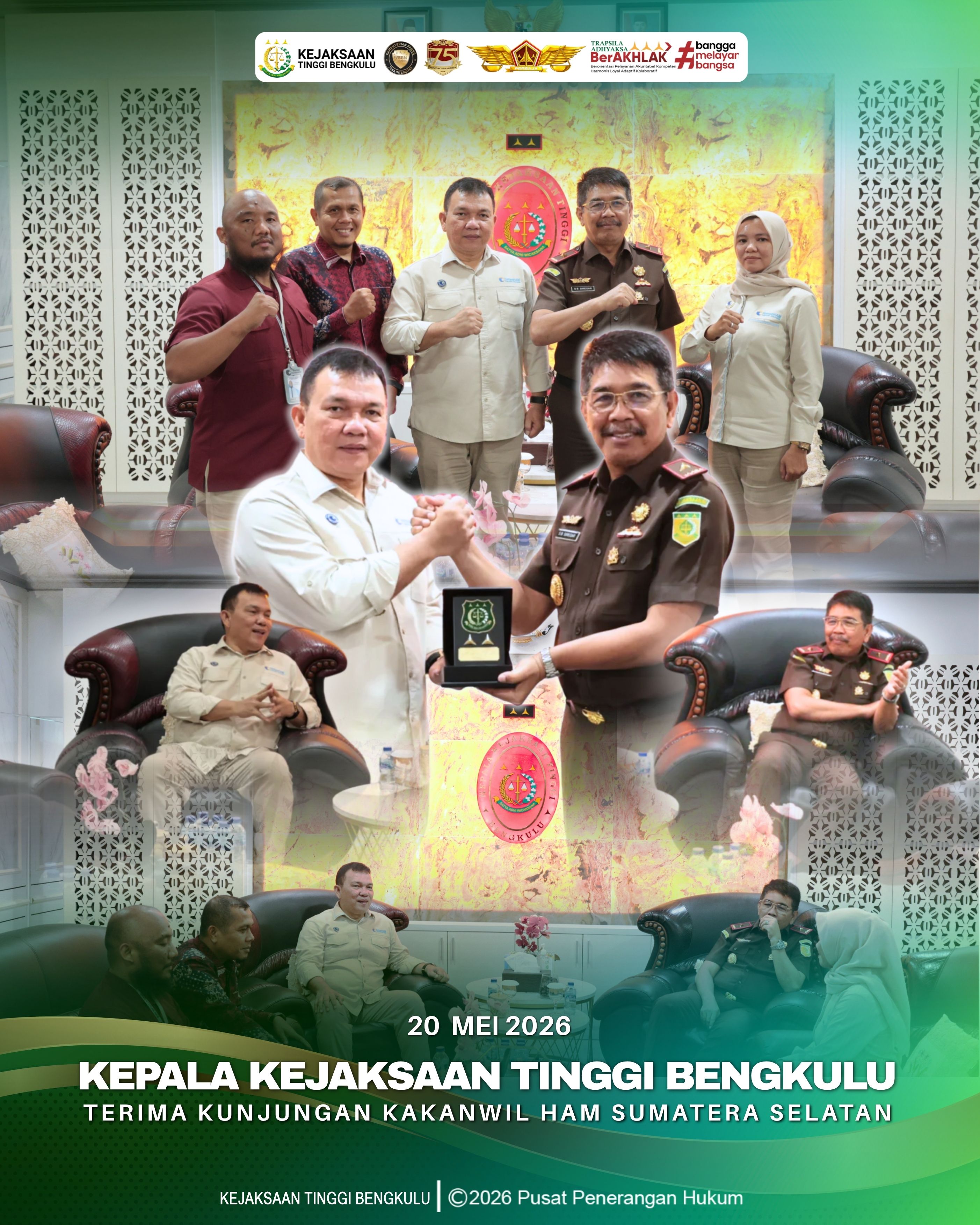 Kepala Kejaksaan Tinggi Bengkulu Terima Kunjungan Kakanwil HAM Sumatera Selatan Wilayah Bengkulu