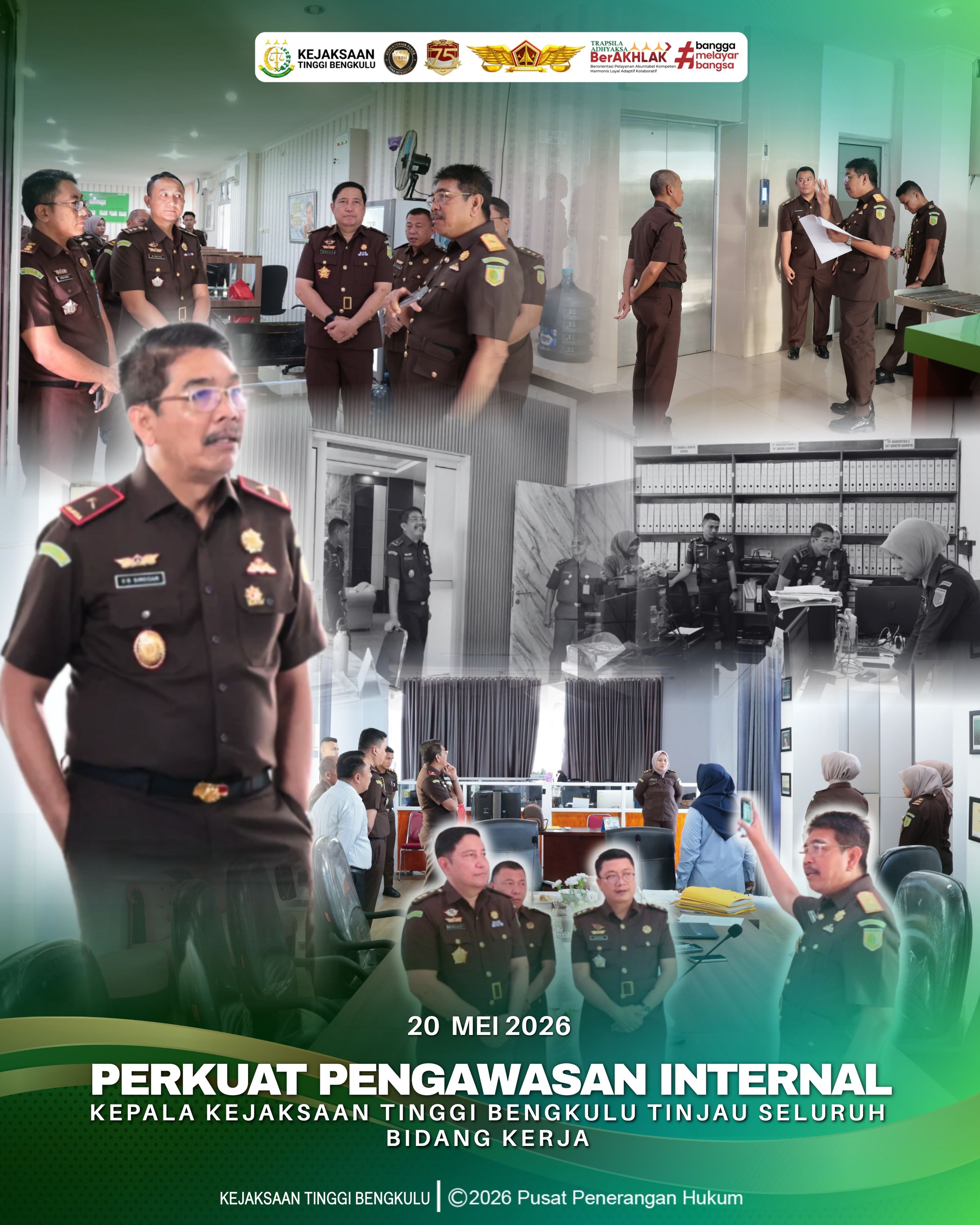 Perkuat Pengawasan Internal Kepala Kejaksaan Tinggi Bengkulu Tinjau Seluruh Bidang Kerja