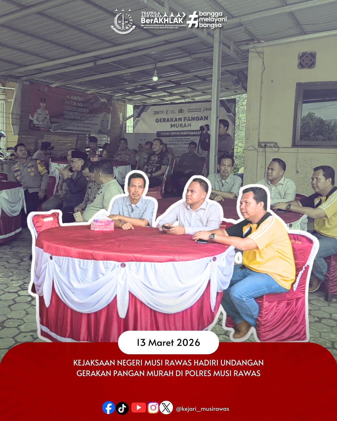Dukung Upaya Jaga Stabilitas Pangan Daerah Jajaran Kejari Musi Rawas Hadiri Kegiatan Pangan Murah