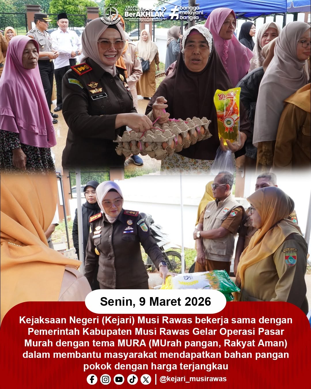Wujudkan Pangan Murah Rakyat Aman Kejari Musi Rawas Gelar Operasi Pasar Murah Bersama Pemkab