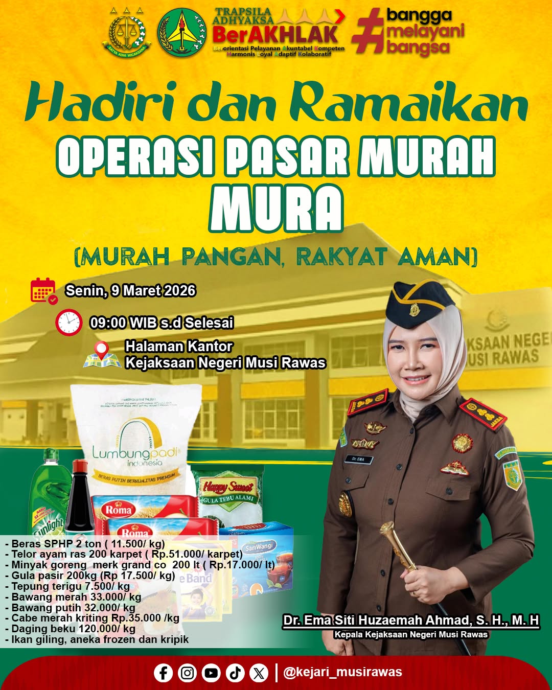 Yuk Merapat Kejari Musi Rawas Gelar Operasi Pasar Murah MURA untuk Masyarakat