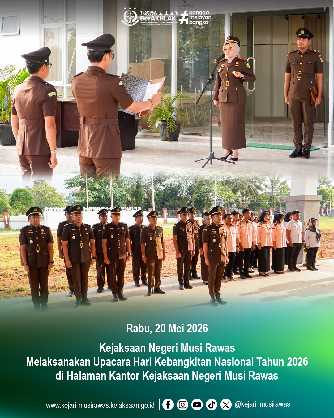 Kajari Musi Rawas beserta Jajaran Gelar Upacara Peringatan Hari Kebangkitan Nasional Tahun 2026
