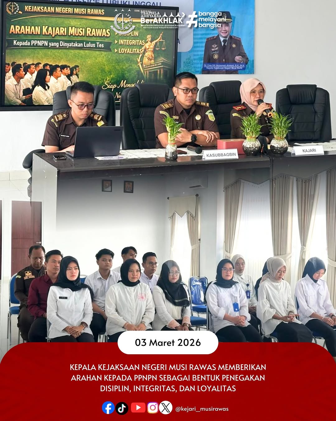 Ketua Tim WBK Kejari Musi Rawas Ikuti Evaluasi LKE Pembangunan Zona Integritas