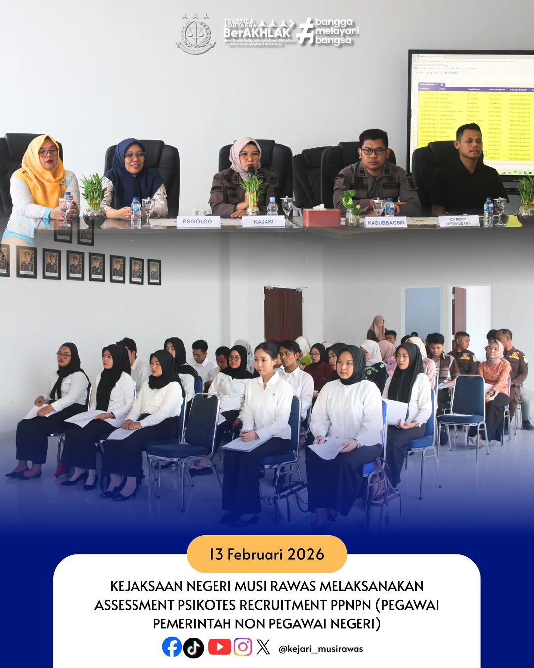 Kejari Musi Rawas Gandeng Psikolog dan Pansel Unmura Gelar Assessment Rekrutmen PPNPN