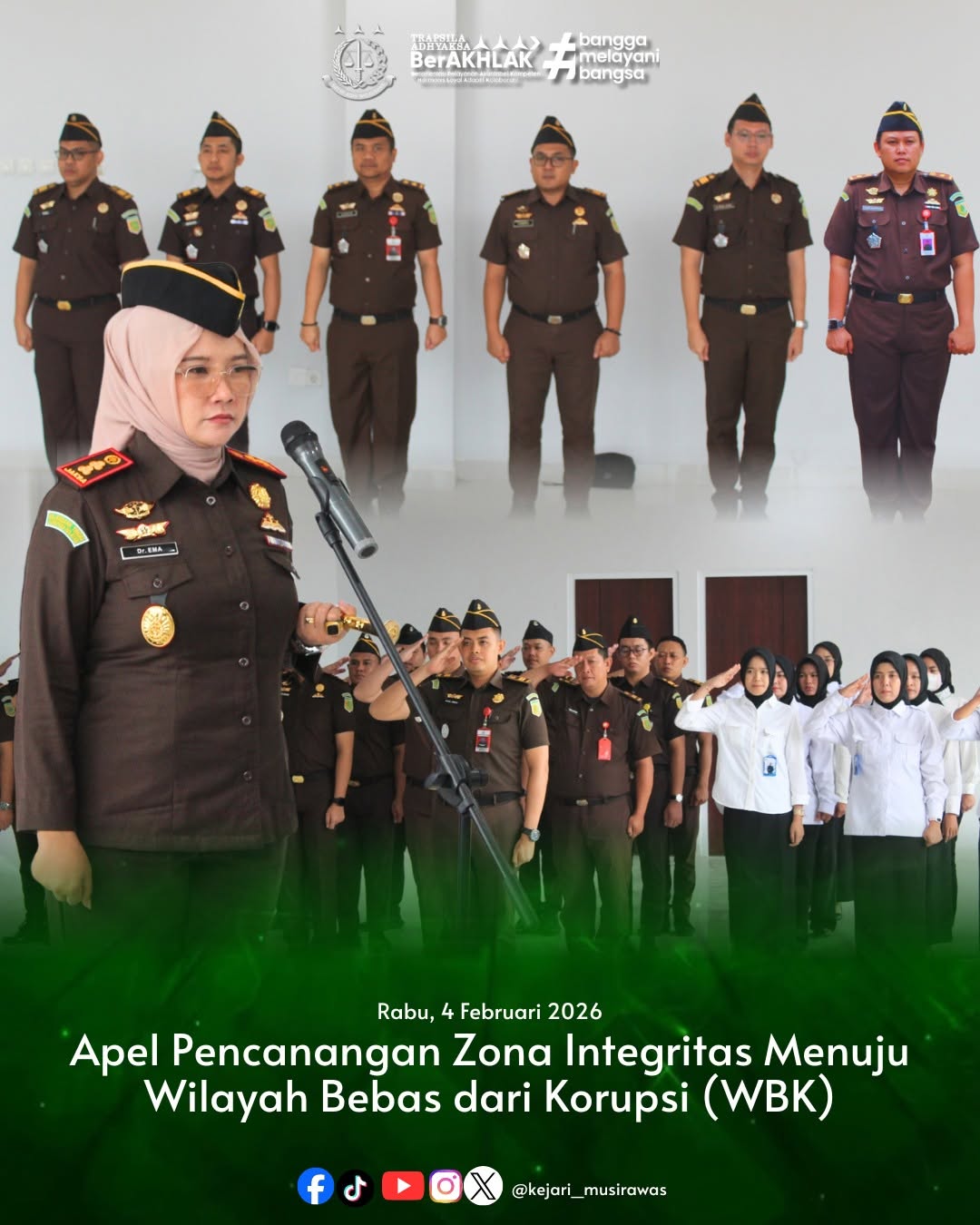 Komitmen Tulus untuk Masyarakat Kejari Musi Rawas Canangkan Zona Integritas Menuju WBK